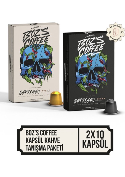 Kapsül Kahve 2'li Tanışma Paketi 20 Adet Kapsül Kahve - Nespresso Uyumlu