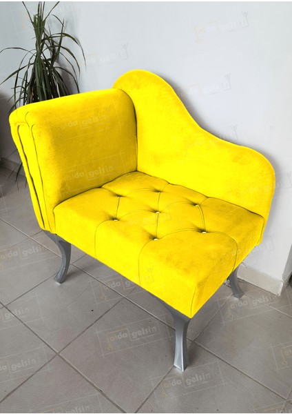 Tekli Köşe Koltuğu Josefin Bench Gümüş Ayak