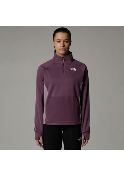 Mountain Athletics Fleece 1/ Kadın Mor Dik Yaka Sweatshirt