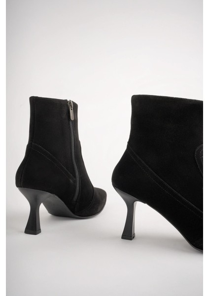 Natalie Garantili Hakiki Deri Sivri Burun Fermuarlı Ince Topuklu Kadın Bot modelleri