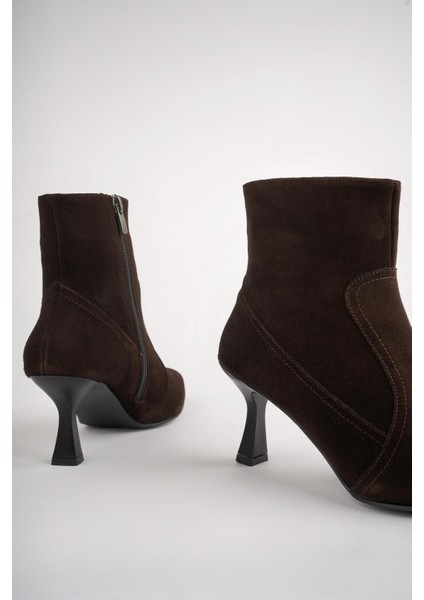 Natalie Garantili Hakiki Deri Sivri Burun Fermuarlı Ince Topuklu Kadın Bot modelleri