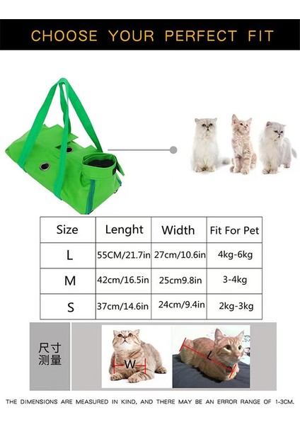 Lıwen Natureslim Pet Taşınabilir Kedi Çizilmez ve Isırık Sabit Kedi Çantası L Boyut Yeşil (Yurt Dışından) fiyatları