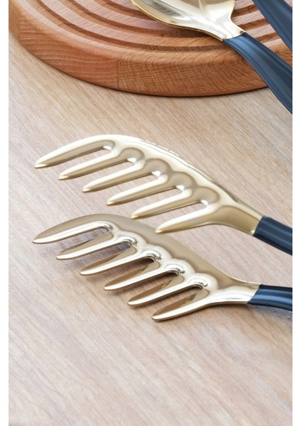 3'lü Maşa Seti Parlak Altın Siyah fırsatları