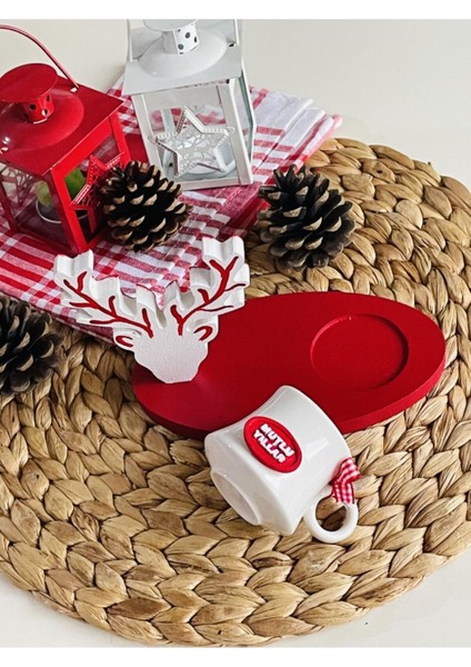 Yılbaşı Mutlu Yıllar Geyik Sunumluk ve Fincan fiyatları