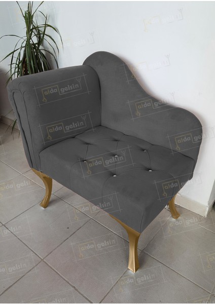 Tekli Köşe Koltuğu Josefin Bench Gold Ayak