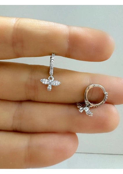 Arescollection 1 Adet Zirkon Taşlı Arı Sallantılı Helix Kıkırdak Lobe Uyumlu Halka Piercing Küpe