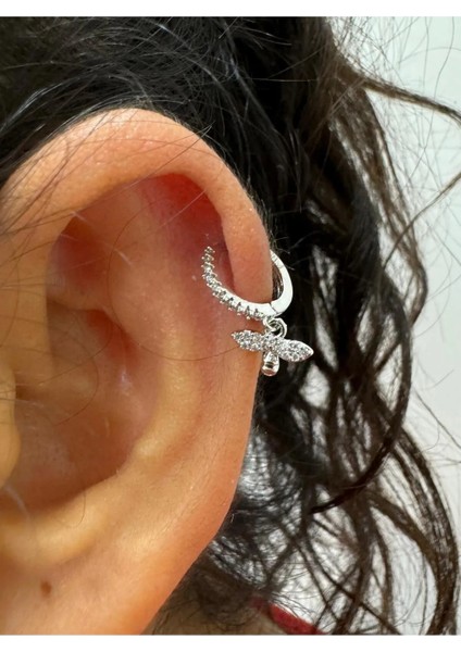 Arescollection 1 Adet Zirkon Taşlı Arı Sallantılı Helix Kıkırdak Lobe Uyumlu Halka Piercing Küpe