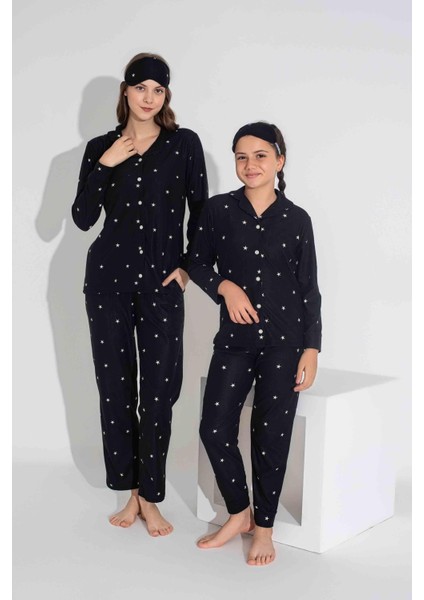 Yeni Sezon Sonbahar/Kış Kız Çocuk Yıldız Desenli Süet Pijama Takımı 2724-10 Siyah Yıldız fiyatları