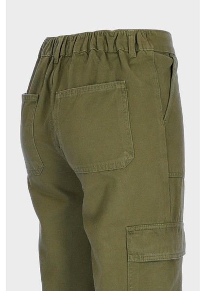 Hazel Haki Yüksek Bel Beli Lastikli Patı Fermuarlı Straight Jean Pantolon C 4527-021 modelleri