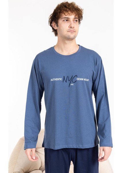 Erkek Penye Pamuk Regular Kalıp Sıfır Yaka Kaliteli Pijama Takımı A803123 fiyatları