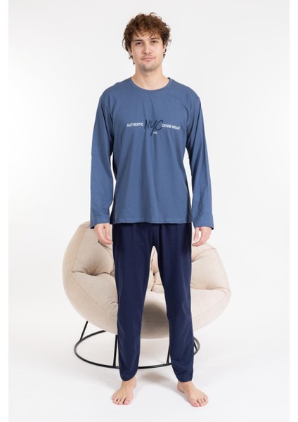 Erkek Penye Pamuk Regular Kalıp Sıfır Yaka Kaliteli Pijama Takımı A803123 indirimleri