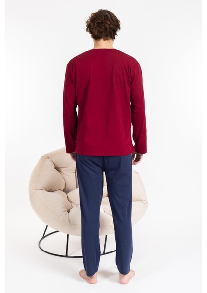 Erkek Penye Pamuk Regular Kalıp Sıfır Yaka Kaliteli Pijama Takımı A803123 modelleri