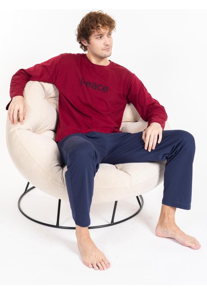 Erkek Penye Pamuk Regular Kalıp Sıfır Yaka Kaliteli Pijama Takımı A803123 indirimleri