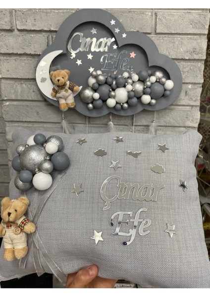 Bubble Bebek Bulut Kapı Süsü + Yastık