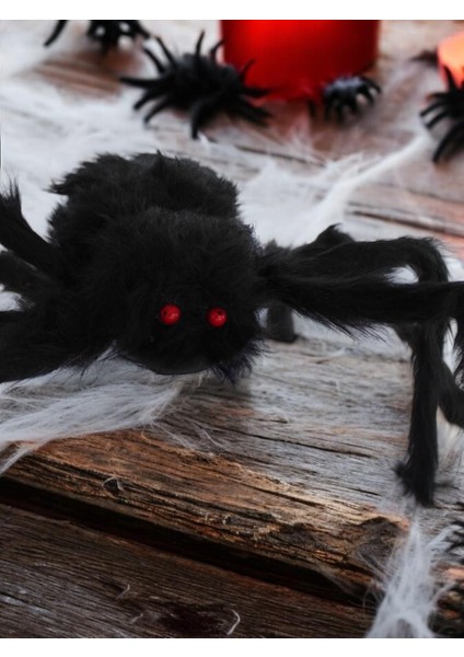 Cadılar Bayramı Peluş Örümcek Halloween Parti Dekoru Siyah 75 cm fırsatları