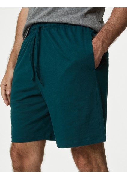 Saf Pamuklu 2'li Kısa Pijama Altı Seti