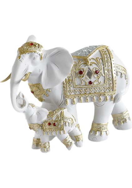 Fil Heykelleri Hediye Olarak Masa Dekorasyonu Masa Kitaplık Oturma Odası Beyaz Altın (Yurt Dışından) fırsatları