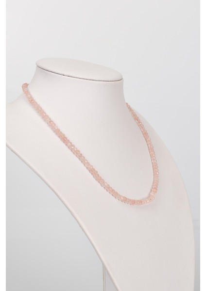 Pembe Kuvars Doğaltaş Kolye 4mm fiyatları