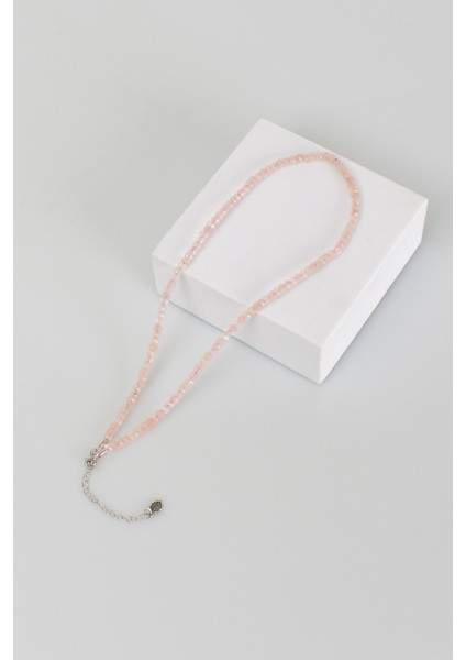 Pembe Kuvars Doğaltaş Kolye 4mm fırsatları