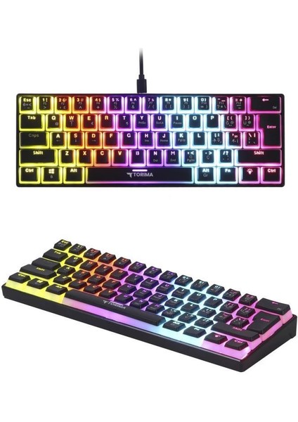 Tk-04 Siyah Mekanik Rgb Işıklı Kablolu Q Klavye