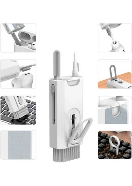 Mcb-01 Sprey Depolu Bilgisayar ,klavye ,kulaklık ,mouse ,ekran ,telefon Temizleme Fırça Seti 8 In1 modelleri