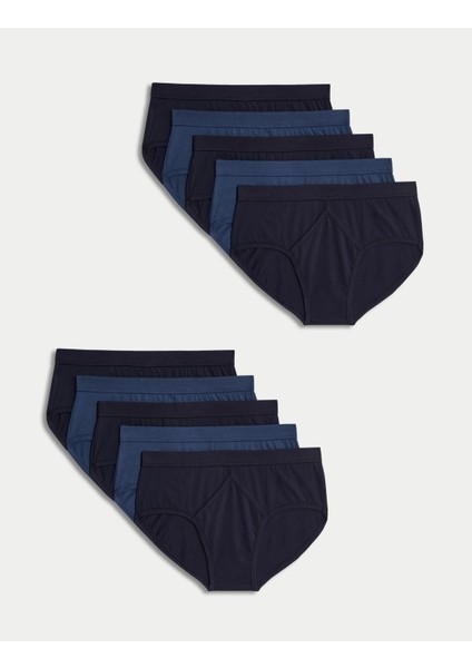 Saf Pamuklu 10'lu Brief Külot Seti