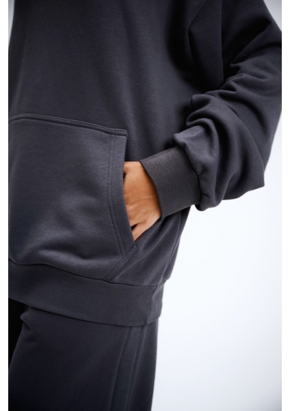 Kadın Timeless Oversize Antrasit Hoodie Sweatshirt indirimleri