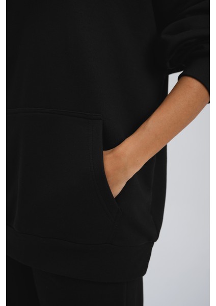 Kadın Timeless Oversize Siyah Hoodie Sweatshirt indirimleri