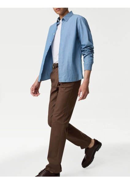 Regular Fit Heritage Twill Chino Pantolon