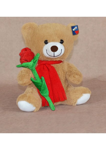 78154 Atkılı ve Gül Tutan Ayı Peluş 23 cm