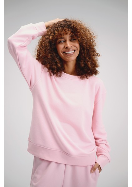 Kadın Timeless Oversize Pembe Sweatshirt