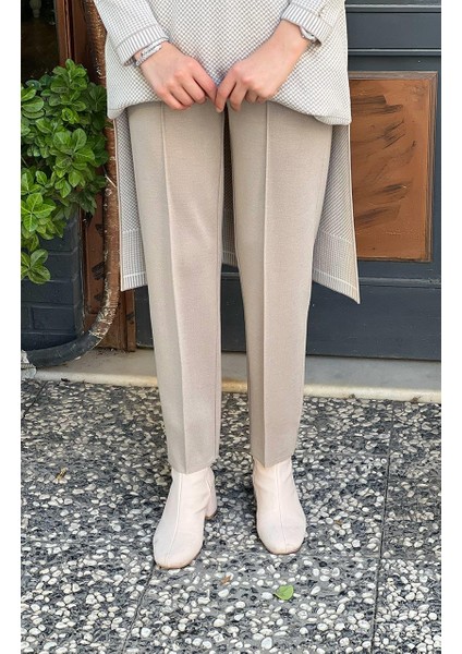 Dar Paça Triko Pantolon T25K-7000 Bej modelleri