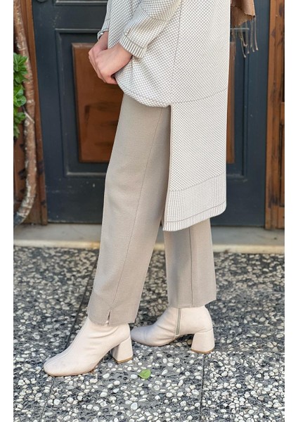 Dar Paça Triko Pantolon T25K-7000 Bej