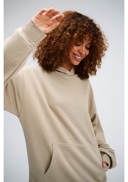 Kadın Timeless Oversize Vizon Hoodie Sweatshirt fiyatları