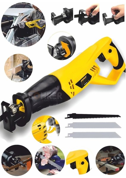 Tekno Trust 2 Yıl 9950WF Bakır Sargılı Elektrikli Tilki Kuyruğu Testere Ahşap Metal Et Kesme Kemik Kesme Makina