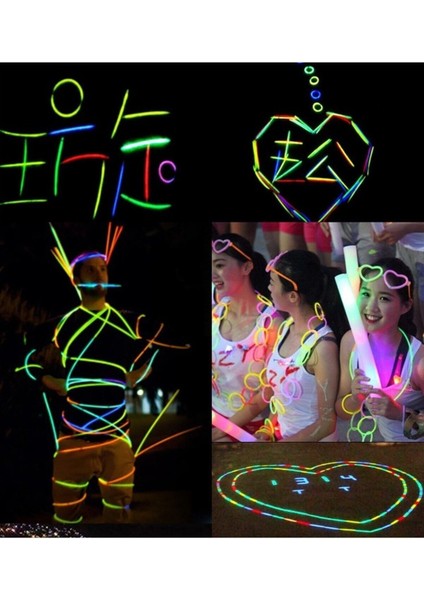 Parti Bilekliği Kolye Neon Işık Doğum Günü Partisi Cadılar Bayramı Halloween Düğün Floresan Sticks