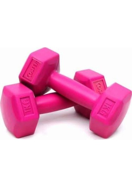 Tekno Trust Pembe Plastik Pembe Plastik Dambıl Seti 1 kg 2 Adet Pembe Dambıl Seti 2 x 1 kg Plastik