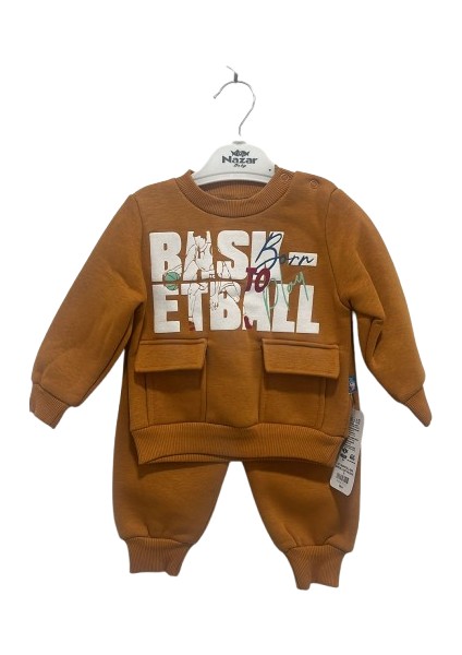 Basketball Yazı Baskılı 2'li Erkek Bebek Takım 24711
