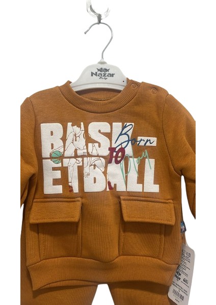Basketball Yazı Baskılı 2'li Erkek Bebek Takım 24711 fırsatları