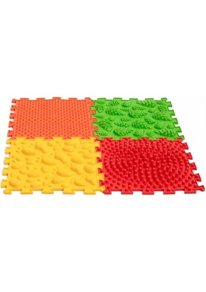 Hayır 4 Modüllü Ortopedik Halı Çocuk Duyu Matları Renkli Puzzle Çocuk Masaj Halıları OH401 Tpe Hayı