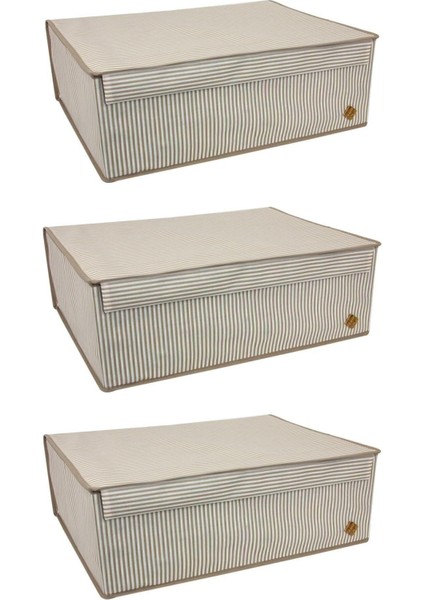 Tekno Trust Pembe Kahverengi Sosoft (3 Adet )Baza Altı Çok Amaçlı Kutu 50X40X19CM Kumaş 3