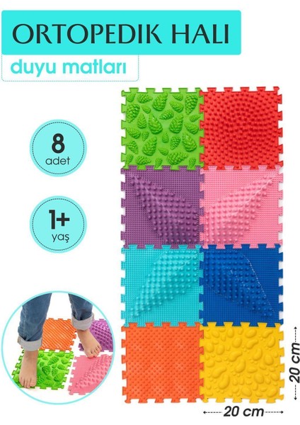 Türkçe 8 Modüllü Ortopedik Halı Çocuk Duyu Matları Renkli Puzzle Çocuk Masaj Halıları OH801 Hayır H