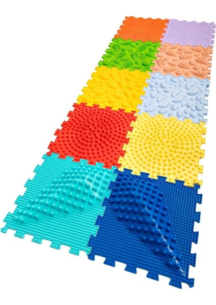 Plastik 10 Modüllü Ortopedik Halı Çocuk Duyu Matları Puzzle Çocuk Masaj Halıları OH102 1+ Yaş Hayır