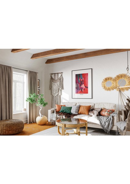 Renkli Köpek Resmi - Modern Duvar Dekorasyonu Çerçeveli Tablo modelleri