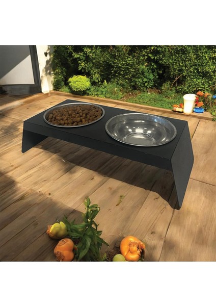 Evcil Hayvan Mama ve Su Kabı Standı, Ikili Small Model Siyah, Paslanmaz Çelik, Yükseltilmiş, Kedi ve Köpekler Için fırsatları