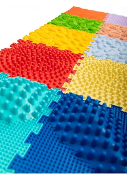 Plastik 10 Modüllü Ortopedik Halı Çocuk Duyu Matları Puzzle Çocuk Masaj Halıları OH102 1+ Yaş Hayır