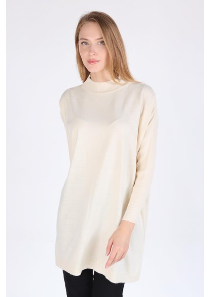 5315 Balıkçı Yaka Tunik Ekru
