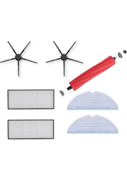 Tekno Trust Ithalatçı Garantili Roborock S7 Sonic Siyah Yan Fırçalı 7 Parça Ultra Set, S7 Sonic S7 Maxv Uyumlu