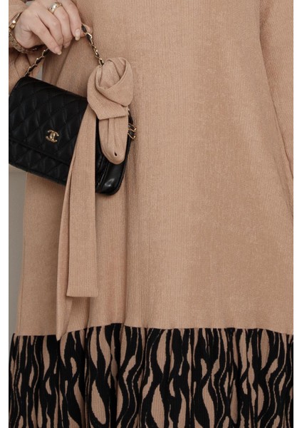 Eteği Desenli Karin Elbise-Vizon fırsatları