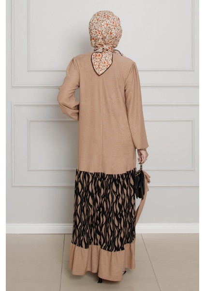 Eteği Desenli Karin Elbise-Vizon indirimleri